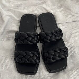 H&M Elegant Black Braided Sandals